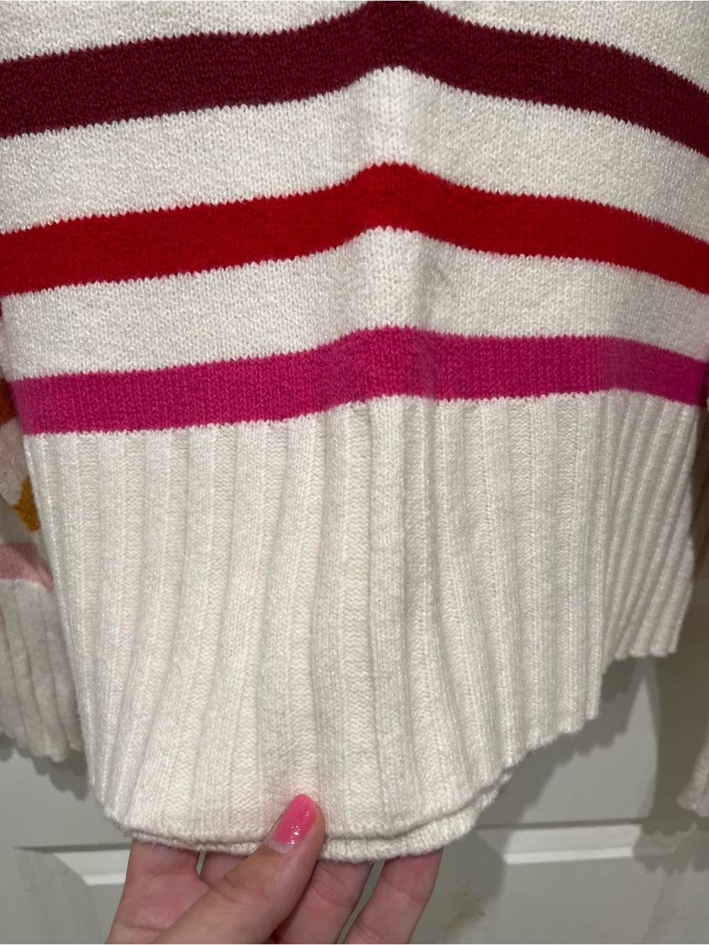 NWT GAP Soft Knit White Multicolor Stripe Ribbed Sweater Size Small - Picture 6 of 12